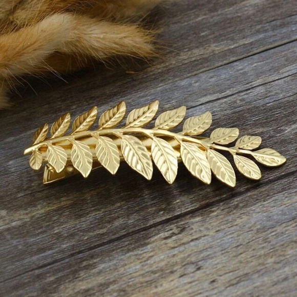 Gold Leaf Barrette - Picture 2 of 4
